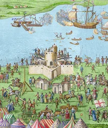 ソレントの戦いにおけるメアリーローズの沈没、1545年、1778年（彫刻）（後の着色）
