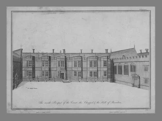裁判所の内部展望、シャペル、ボーリューのホール、1786年。