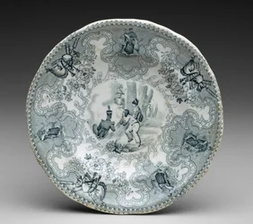 プレート 1837-44年頃（転写プリントされた土器