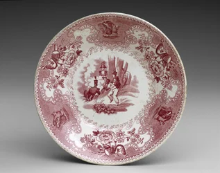 ソーサー 1837-44年頃（転写プリントされた土器