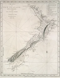 エンデバー号船長J.クック中尉が1769年と1770年に探検したニュージーランドの海図