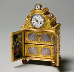 時計付きミニチュアキャビネット、c.1770-75