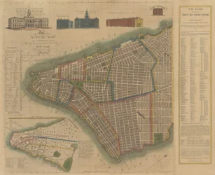 ニューヨーク市: ロングワースの説明地図と計画、1817 年。