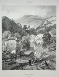 古代フランスの絵のようにロマンチックな旅。オーヴェルニュ...、1825年。