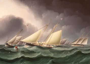 南西のスピット・ブイを回るコロンビアとウェノナ by ジェームス・E・バターワース