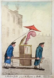 バースの部屋に行くモダンベル、1796年にハンナハンフリーによって発行された（手描きのエッチング）
