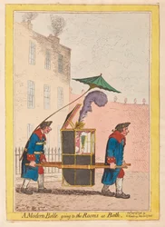 バース、パブの客室に行くモダンなベル。 1796年（手描きの彫刻）