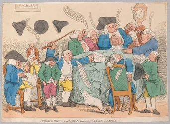 薬剤師、テイラーズなど、フランスとスペインを征服、パブ。 1779（手描きの彫刻）
