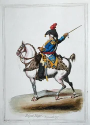 ハンナ・ハンフリーが1797年に出版した「Brigade Major」（手彩色のエッチング）
