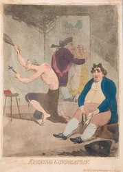 イブニング・コンソレーション、パブ。 1785（手書きの彫刻）