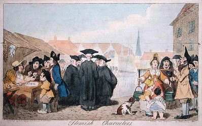 1793年にG.Humphreyが出版した「Flemish Characters」（手彩色の彫刻）。