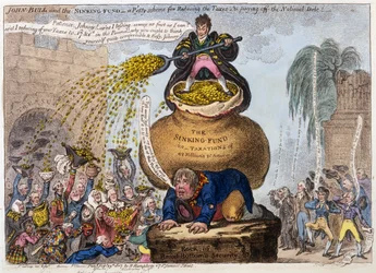 John Bull and the Sinking Fund-税金を削減するためのささやかな計画と、国家債務の支払い。 Hハンフリー、ロンドン、1807（手塗りの彫刻）