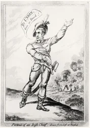 パブ、ウェックスフォードでの生活から描かれた、アイルランドの首長の肖像画。 H.ハンフリー作、1798年7月10日（色については123751を参照）