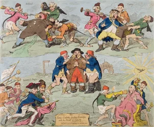 Sans-Culottes Feeding Europe with Bread of Liberty、1793年にハンナハンフリーから出版（手描きのエッチング）