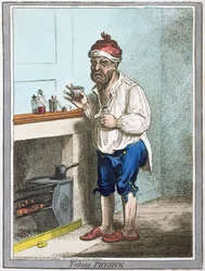 1800年にハンナハンフリーによって発行されたPhysickの撮影（手描きのエッチング）