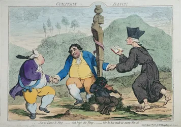 連合ダンス、ウィリアムハンフリーによって1783年に発行（手描きのエッチング）