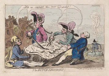 オランダの部門、パブ。 1787年（手描きの彫刻）