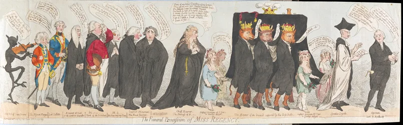 ミスリージェンシーの葬列、パブ。 1789（手彫り彫刻）