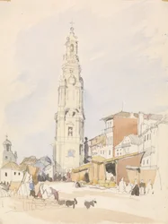 聖職者の塔、ポルト（紙の黒鉛の上にトイレ）