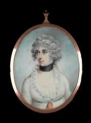 身元不明の婦人（1801-1881）1820年頃（水彩、象牙）