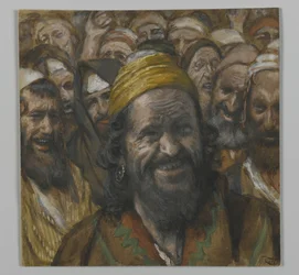 バラバ、私たちの主イエス・キリストの生涯からの挿絵、1886-94（紙の黒鉛の上にトイレ）