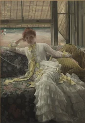 1878年、海辺の船に乗る