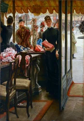 ジャック・ジョセフ (Jacques-Joseph) Tissot による「店の女の子」の絵 James Tissot (1836-1902)