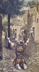 La guerison des lepers à Capharnaum - Healing of the Lepers at Capernaum - from "The Life of Our Lord Jesus Christ" - 1899 by James Tissot - La vie de notre seigneur Jesus Christ, by Jacques Joseph (Jacques Joseph) Tissot dit James Tissot (1836-1902)