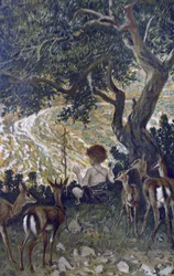 L "enfance de Saint John the Baptist-The Childhood of Saint John the Baptist-from" "The Life of Our Lord Jesus Christ" "-1899 by James Tissot-La vie de notre seigneur Jesus Christ、by Jacques Joseph