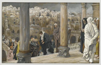 異邦人はイエスに会いに尋ねます、私たちの主イエス・キリストの生涯からの挿絵、1886-94（紙の上のグラファイトの上にWC）