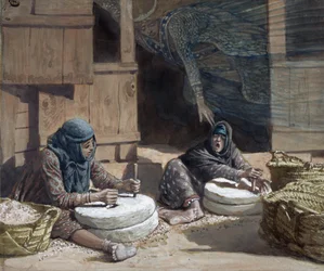 ミルの二人の女性、キリストの生涯の挿絵、1886-94年（板紙にトイレとガッシュ）