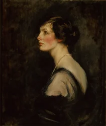 ハーティントン侯爵夫人メアリー・ガスコイン＝セシルの肖像、1917-18年頃（油彩・キャンバス
