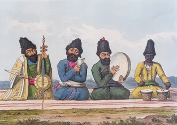 セオドアHAフィールディング（1781-1851）、1818年に刻まれた、ペルシャ1810-16の2番目の旅からのペルシャのミュージシャン