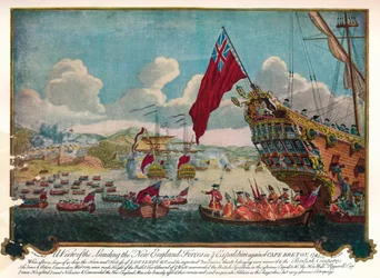 1747年、ルイブールを攻撃するためにケープブレトン島にニューイングランドから軍が上陸