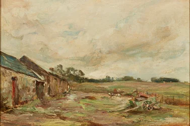 夏の農場 (キャンバスに油彩)