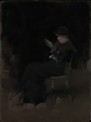 黒のアレンジメント：読書する少女