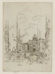 最初のヴェネツィアのセットからのピアッツェッタ (ヴェネツィア、一連の 12 のエッチング)