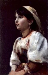 イタリアの少女」1890年頃（油彩・キャンバス）