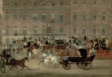 ハチェッツ-ホワイトホースセラー、ピカデリー、デボンポートメイル、フォアグラウンドのバルーシュ