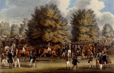 ウォーレンの鞍、チャールズハント作、1836年（アクアチント）