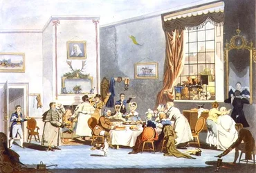 Stage Coach Passengers at Breakfast (Engraving)