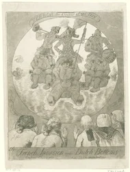 Spotprent op de France invasie、1795 ダッチボトムスに対するフランスの侵略。 Ombres Chinoises / Terror the Order of the Day (オブジェクトのタイトル)