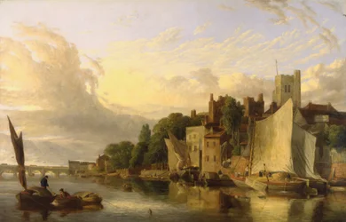 ウェストミンスター橋を望む川からのランベス