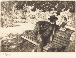 Denoisel Reading in the Garden」（1882年）。