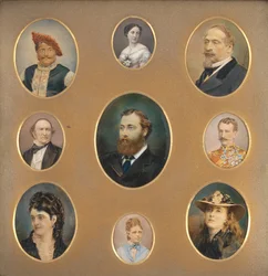 1880年代、オリジナルのパッセ・パートアウトによる9つのポートレート。