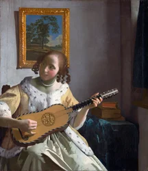 "La joueuse de guitare" (The Guitar Player) Peinture de Jan Vermeer (Johannes) (1632-1675) - 1672 - 油彩・キャンバス - Dim 53x46,3 cm Kenwood House