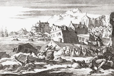 1692年、ジャマイカのポートロイヤルで地震。