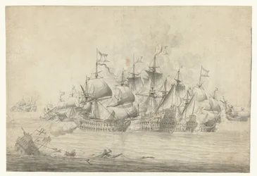 1665 年 6 月 13 日のローストフトでの海戦 (右のシート)