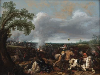 1632 年 11 月 16 日リュッツェンの戦いでスウェーデンのグスタフ 2 世アドルフ王