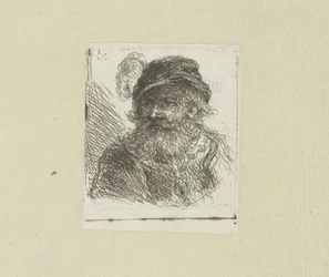Bebaarde man puts pluimhoed The Compleat Work of Etchings by John Chalon / Oeuvre Complette des Eaux Fortes par Jean Chalon (シリーズタイトル)